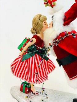 Katherine's Collection Christmas Kissing Mr & Mrs Santa Claus Figurine