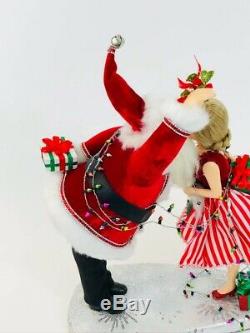 Katherine's Collection Christmas Kissing Mr & Mrs Santa Claus Figurine