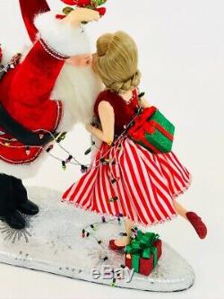 Katherine's Collection Christmas Kissing Mr & Mrs Santa Claus Figurine