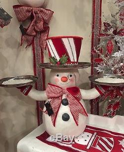 Katherine's Collection Christmas Spectacular Snowman Treats Holder Server New