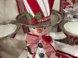 Katherine's Collection Christmas Spectacular Snowman Treats Holder Server New