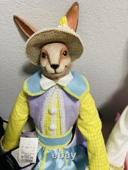 Katherine's Collection Easter Rabbit Large Rare Set NWT Luxury Decor Pair