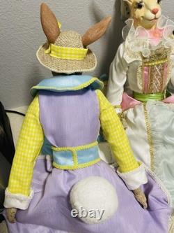 Katherine's Collection Easter Rabbit Large Rare Set NWT Luxury Decor Pair