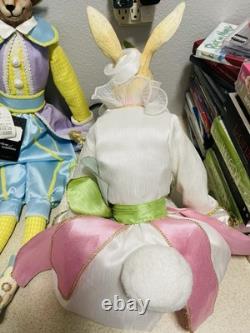 Katherine's Collection Easter Rabbit Large Rare Set NWT Luxury Decor Pair