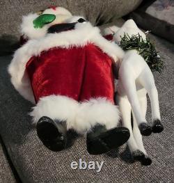 Katherine's Collection Mistletoe Santa with Reindeer Christmas Decorative Figure