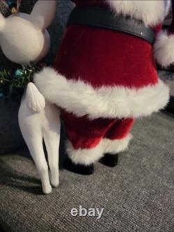 Katherine's Collection Mistletoe Santa with Reindeer Christmas Decorative Figure