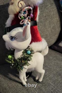 Katherine's Collection Mistletoe Santa with Reindeer Christmas Decorative Figure