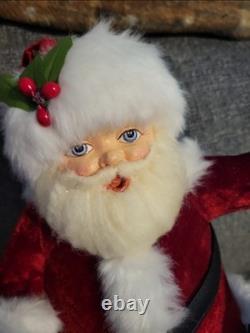Katherine's Collection Mistletoe Santa with Reindeer Christmas Decorative Figure