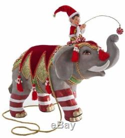 Katherine's Collection Noel Elephant Christmas with Elf Figure LARGE Kleski NEW