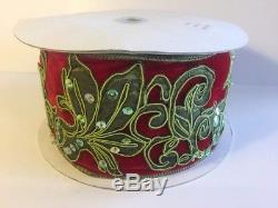 Katherine's Collection Red Velvet Green 4 x 10 Yards Christmas Ribbon NEW