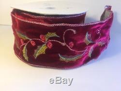 Katherine's Collection Red Velvet Silver 4 x 10 Yards Christmas Ribbon NEW