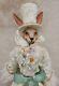 Katherines Collection Easter Bunny Rabbit Top Hat Ivory Doll Mantel & Stand 32