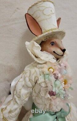 Katherines Collection Easter Bunny Rabbit Top Hat Ivory Doll Mantel & Stand 32