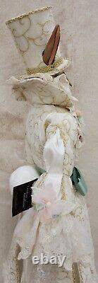 Katherines Collection Easter Bunny Rabbit Top Hat Ivory Doll Mantel & Stand 32