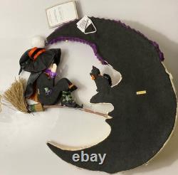 Katherines Collection Halloween Hollow Witch on broomstick with Moon wall piece