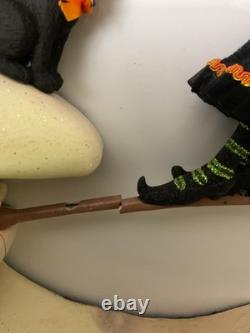 Katherines Collection Halloween Hollow Witch on broomstick with Moon wall piece