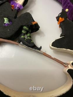 Katherines Collection Halloween Hollow Witch on broomstick with Moon wall piece