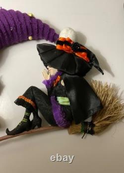 Katherines Collection Halloween Hollow Witch on broomstick with Moon wall piece