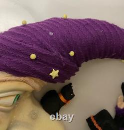 Katherines Collection Halloween Hollow Witch on broomstick with Moon wall piece