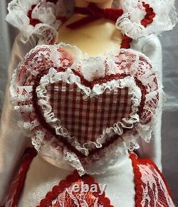 Katherines Collection Valentine Doll Queen of Hearts Mantel Shelf Sitter 32 COA