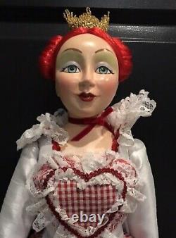 Katherines Collection Valentine Doll Queen of Hearts Mantel Shelf Sitter 32 COA