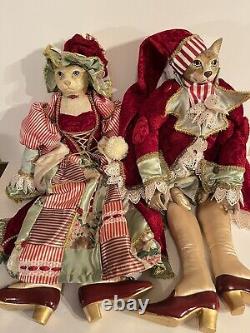 Katherines Collection Wayne Kleski PUTNAM & PRUDENCE Christmas Cats Dolls
