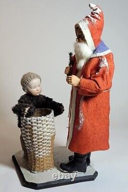 Kathy Patterson Santa Double Candy Container Artist Heubach Boy Doll Christmas