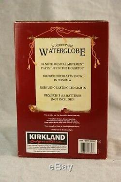 Kirkland Signature XMAS Santa Sleigh Windowpane SnowGlobe WaterGlobe Light Music