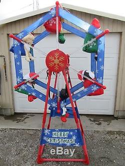 Kmart Simply Christmas 7' Ferris Wheel Lights Movement Characters Rotates Rare