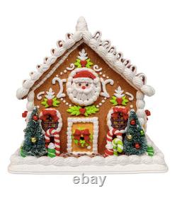 Kurt Adler Christmas Gingerbread Ribbon Candy House LED LightUP New 2025 GBJ0059