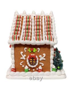 Kurt Adler Christmas Gingerbread Ribbon Candy House LED LightUP New 2025 GBJ0059