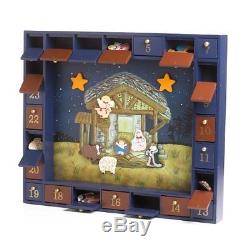 Kurt Adler J3767 Wooden Nativity Advent Calendar with 24 Magnetic Piece