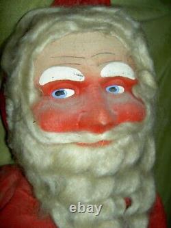 LARGE 26 antique, SANTA CLAUS stuffed canvas store display doll, 1930s vintage