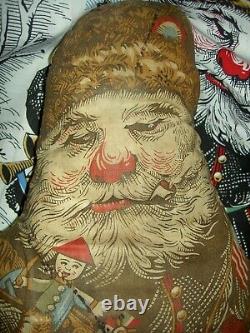 LARGE 26 antique, SANTA CLAUS stuffed canvas store display doll, 1930s vintage