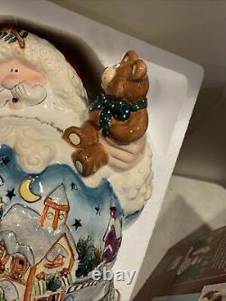 LARGE Blue Sky Clayworks The Spirit of Christmas Santa Tea Light Holder 22k Gold