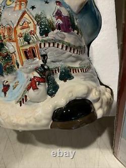 LARGE Blue Sky Clayworks The Spirit of Christmas Santa Tea Light Holder 22k Gold