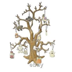 LENOX Halloween Ornaments with Tree Stand Ghost Cat Bat Pumpkin Mummy Witch 13 LENOX Halloween Ornaments with Tree Stand Ghost Cat Bat Pumpkin Mummy Witch 13