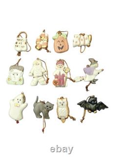 LENOX Halloween Ornaments with Tree Stand Ghost Cat Bat Pumpkin Mummy Witch 13 LENOX Halloween Ornaments with Tree Stand Ghost Cat Bat Pumpkin Mummy Witch 13