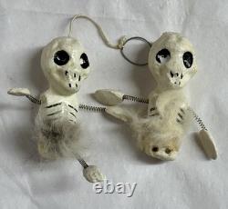 LOT-9 Vintage Halloween-Composition Skeletons & Devils-Spring Arms & Legs-Japan LOT-9 Vintage Halloween-Composition Skeletons & Devils-Spring Arms & Legs-Japan