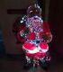Large 30 Color Changing Fiber Optic Santa In Box Door Greeter Christmas Rare