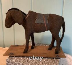 Large Antique Santa On Donkey Nodder German Candy Container Vtg Christmas Toy