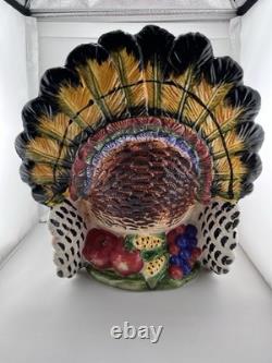 Large Ceramic Turkey Centerpiece Harvest Fruit Base Fall/Thanksgiving Décor