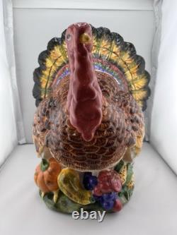 Large Ceramic Turkey Centerpiece Harvest Fruit Base Fall/Thanksgiving Décor