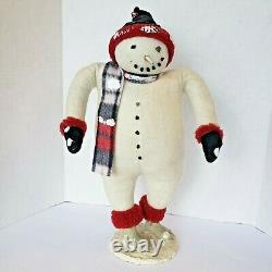 Large Cody Foster ESC Primitive Felt Snowman 18 inch Folk Art Flaws