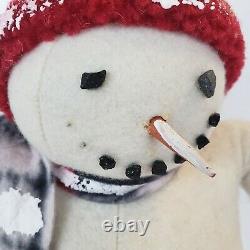 Large Cody Foster ESC Primitive Felt Snowman 18 inch Folk Art Flaws