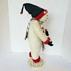 Large Cody Foster ESC Primitive Felt Snowman 18 inch Folk Art Flaws