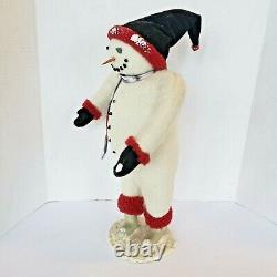 Large Cody Foster ESC Primitive Felt Snowman 18 inch Folk Art Flaws