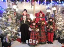 Large Deluxe Victorian Caroler Set Christmas Display 4 Pieces 40 Inches Tall