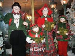 Large Deluxe Victorian Caroler Set Christmas Display 4 Pieces 40 Inches Tall