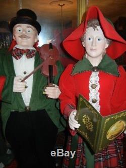 Large Deluxe Victorian Caroler Set Christmas Display 4 Pieces 40 Inches Tall